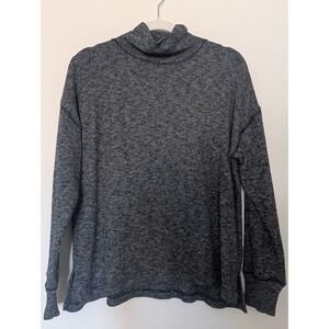 J.Crew Women's Small Gray Mock Neck Stretchy‎ Ribbed Knit Pullover Sweater
